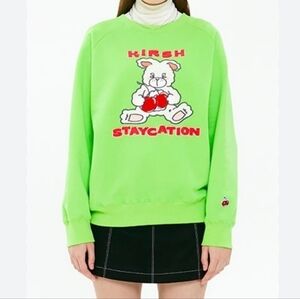 Kirsh Witty Bunny Staycation Cherry Green Jumper Sweatshirt 3D Textured